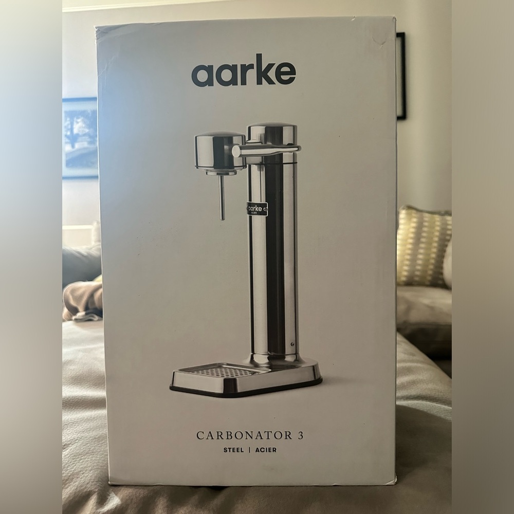 New in Box never opened Aarke Sparkling water maker Stainless Steel